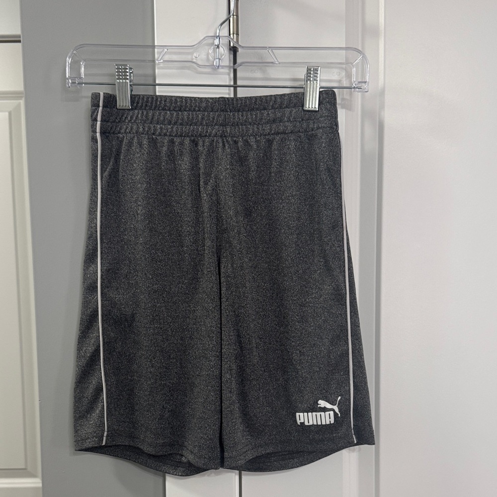 Puma Boy’s Charcoal Athletic Shorts with White Trim